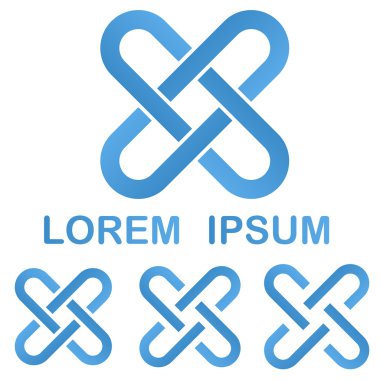 Mavi küçük logo tasarım şablonu koymak