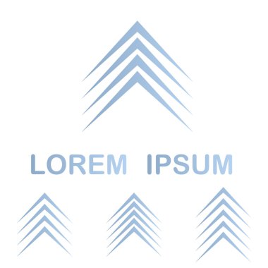 Hafif mavi ileri sembol tasarım şablonu seti