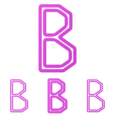 Kırmızı çizgi b logo tasarım kümesi