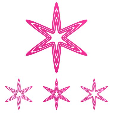 Pembe çizgi yıldız logo tasarım kümesi