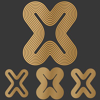 Logo tasarım kümesi x bronz çizgi