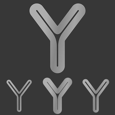 Gümüş satırı y logo tasarım kümesi