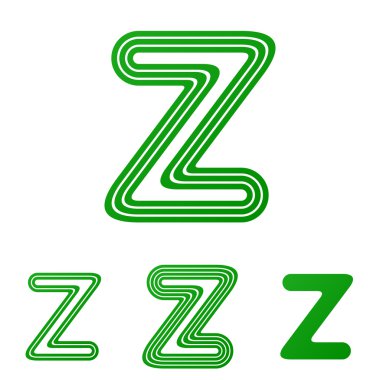 Yeşil z harfi logo tasarım kümesi