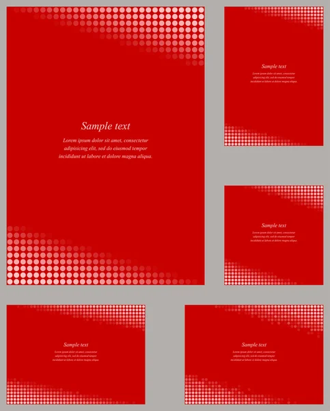 Ensemble de gabarits de design d'angle page rouge — Image vectorielle