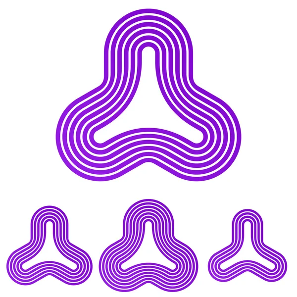 Μωβ γραμμή τρίγωνο λογότυπο σύνολο σχεδίασης — Διανυσματικό Αρχείο