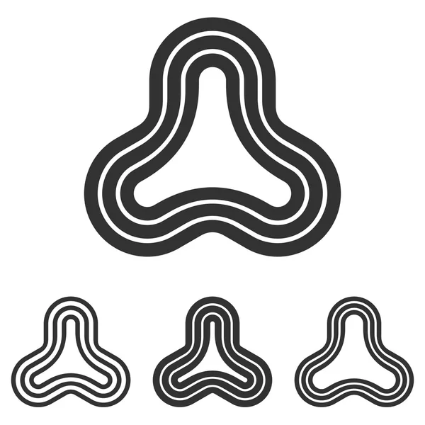 Zwarte lijn driehoek logo ontwerpset — Stockvector