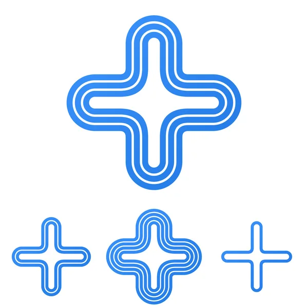 Línea azul más juego de diseño de logotipo — Vector de stock