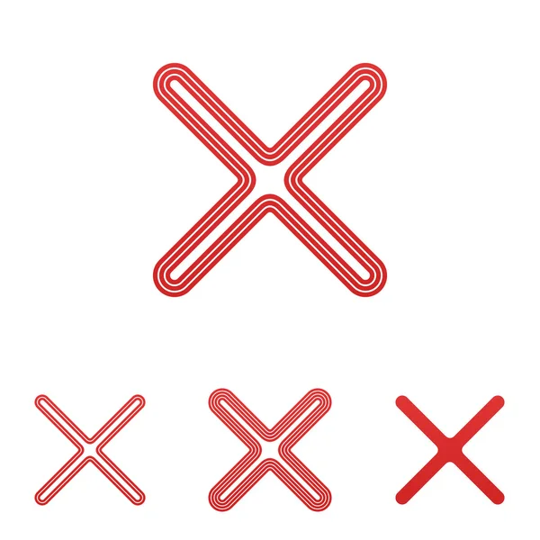 Rode lijn logo ontwerpset verwijderen — Stockvector