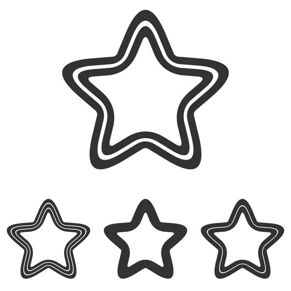 Black line pentagram logo design set — Stock Vector