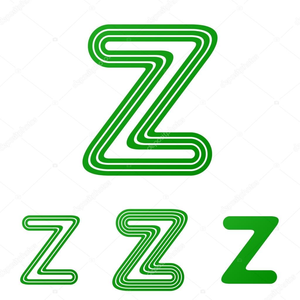 Green z letter logo design set