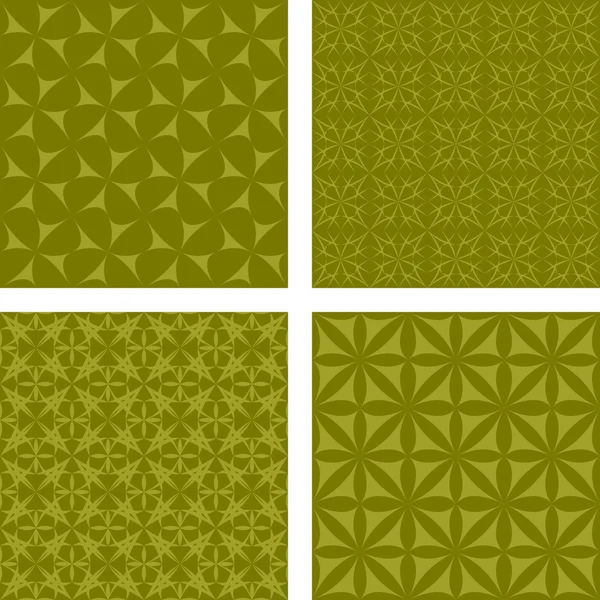 Ensemble de fond de motif sans couture olive — Image vectorielle