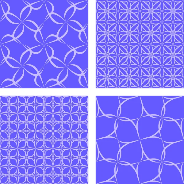 Blue seamless pattern background set — Stock Vector