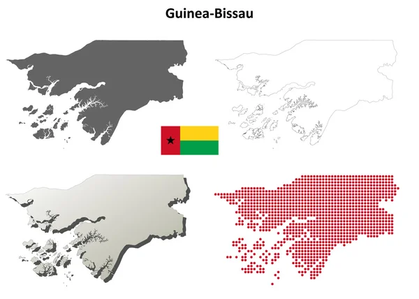 Guinea-Bissau osnovy mapu sada — Stockový vektor