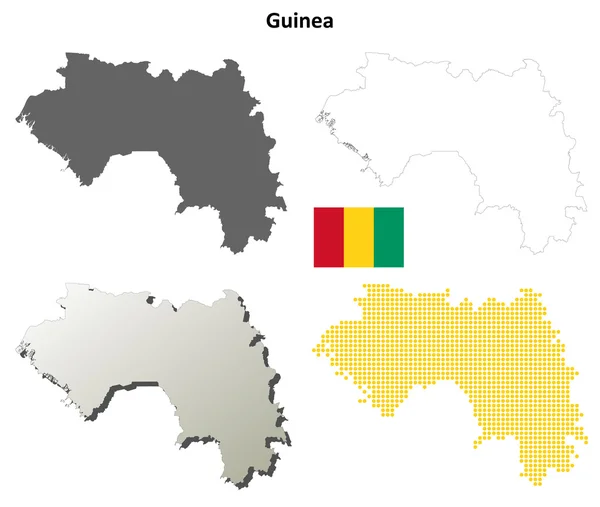 Guinea kontur karta set — Stock vektor