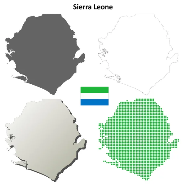 Sierra Leone kontur karta set — Stock vektor