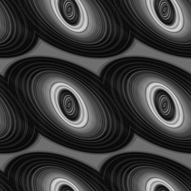 Sorunsuz siyah, gri ve beyaz elips desen