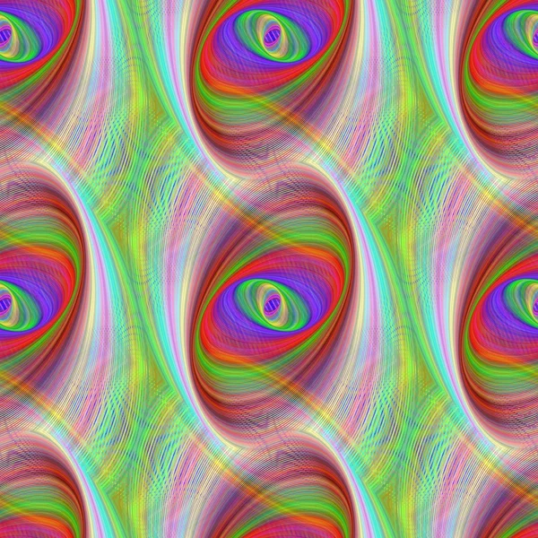 Fondo de patrón fractal de elipse de colores sin costuras — Vector de stock