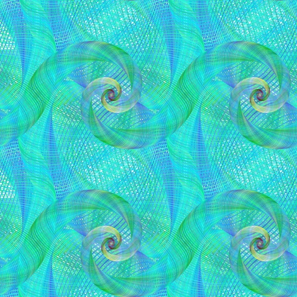 Светло-синий бесшовный спиральный фрактальный рисунок — стоковый вектор
