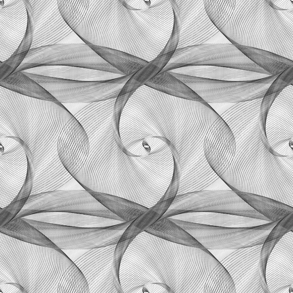 Zwart wit naadloze elliptische kromme patroon — Stockvector