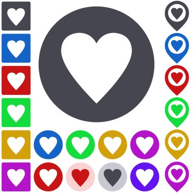 Renk kalp Icon set