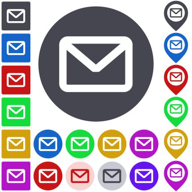 Renk posta Icon set