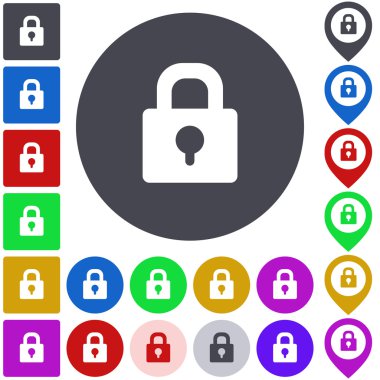 Renk kilit simge seti