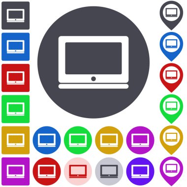 Renk dizüstü bilgisayar Icon set