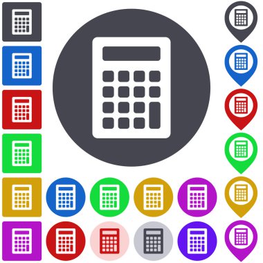 Renk hesap makinesi simge seti