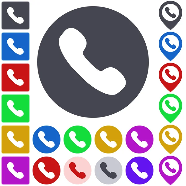 Color phone icon set — Stock Vector