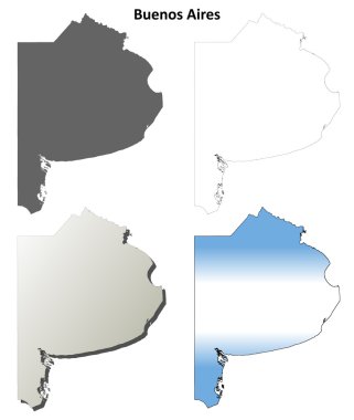 Buenos Aires boş anahat harita seti