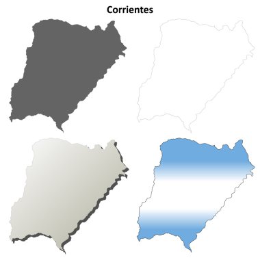 Corrientes blank outline map set clipart