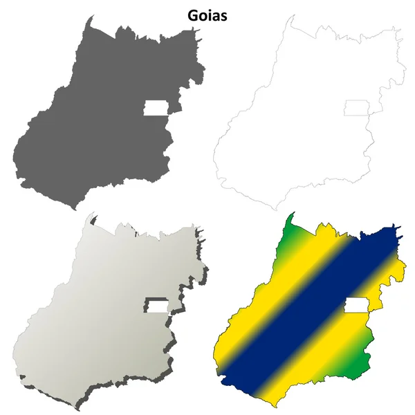 Goias en blanco esquema mapa conjunto — Vector de stock