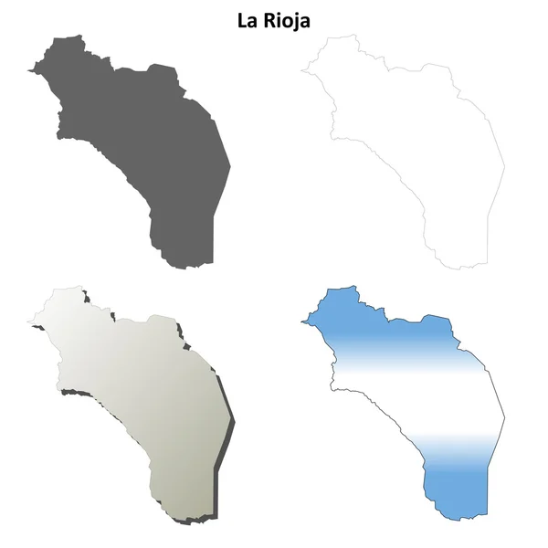 Conjunto de mapas en blanco La Rioja — Vector de stock