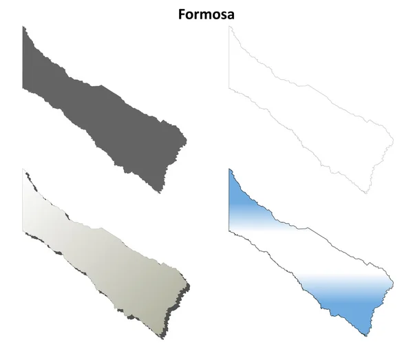 Formosa set di mappe con contorno vuoto — Vettoriale Stock