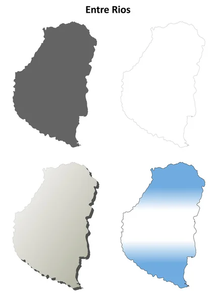 Entre Rios jeu de carte de contour vierge — Image vectorielle