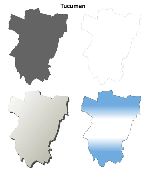 Tucumán en blanco esquema mapa conjunto — Vector de stock