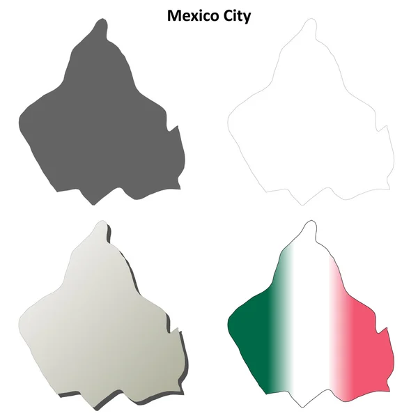 Mexico City carte de contour vierge — Image vectorielle