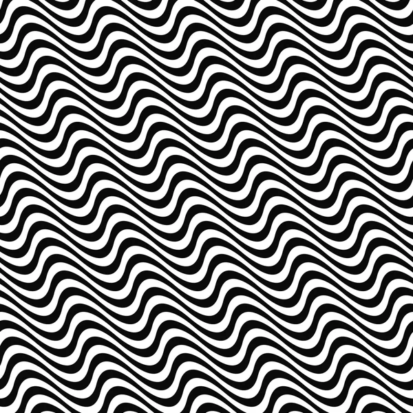 Modèle d'onde blanc noir sans couture — Image vectorielle