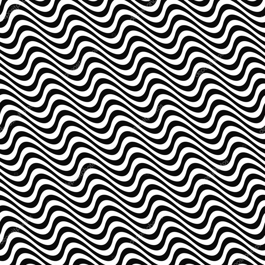 Black white seamless wave pattern