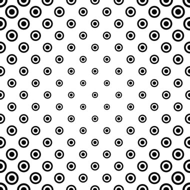 Siyah beyaz kesintisiz daire desen