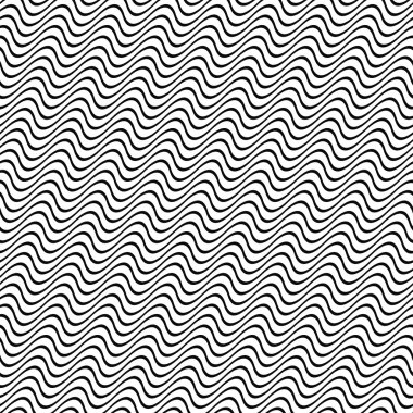 3D sorunsuz siyah beyaz dalga deseni