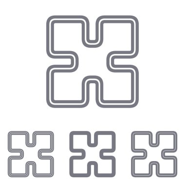 Gri satırı araştırma logo tasarım kümesi