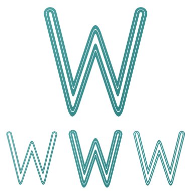 Deniz mavisi satır w logo tasarım kümesi