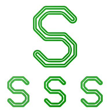 Yeşil hat s logo tasarım kümesi