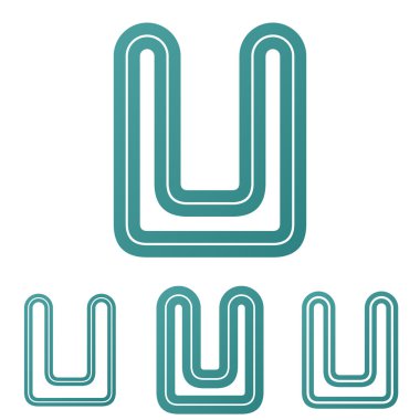 Yeşil hat u logo tasarım kümesi