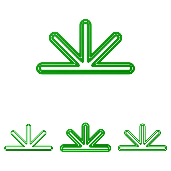 Grüne abstrakte Linie Logo Design Set — Stockvektor