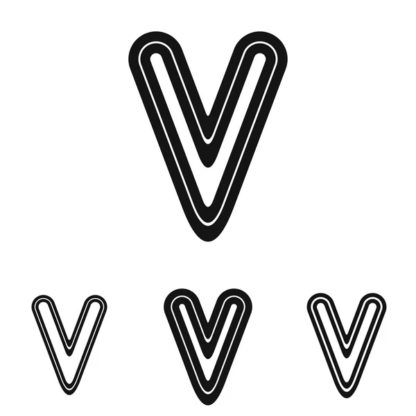 Línea v logo diseño conjunto — Vector de stock