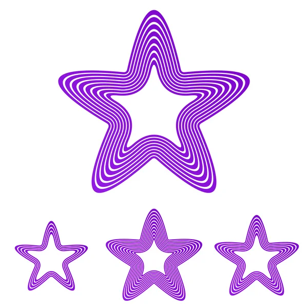 Lila linje star logo design set — Stock vektor