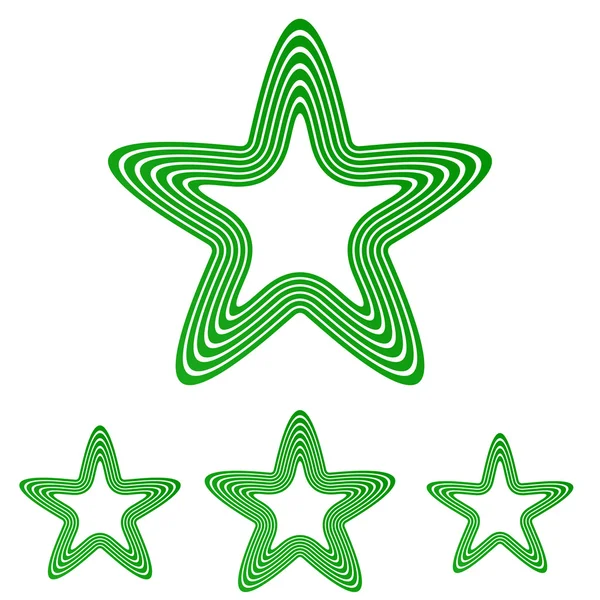 Green line star logo design set — Stock Vector