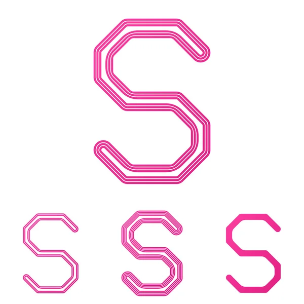 Conjunto de design de logotipo da linha rosa — Vetor de Stock